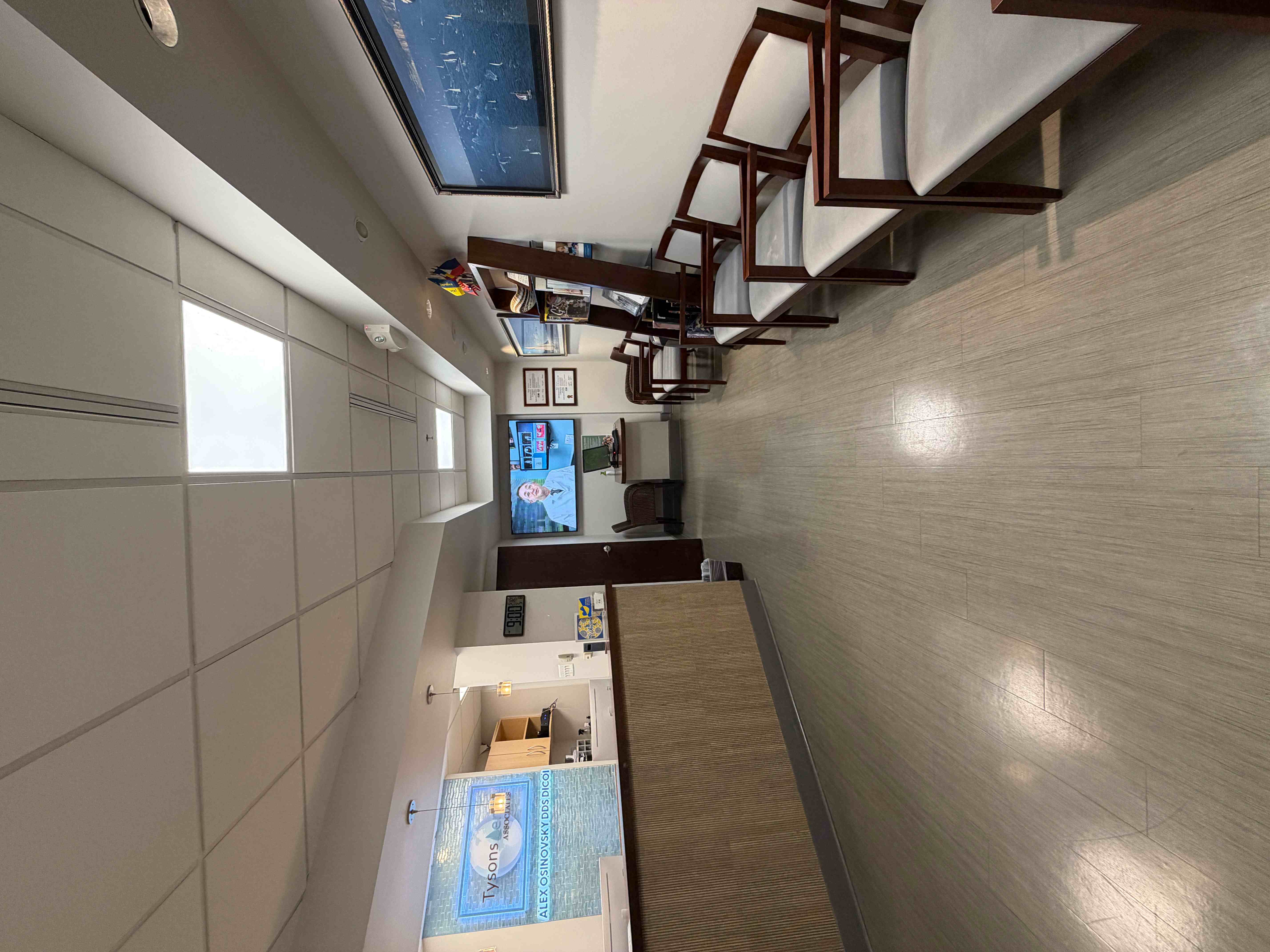 Tysons Dental Associates waiting room with modern furnishings